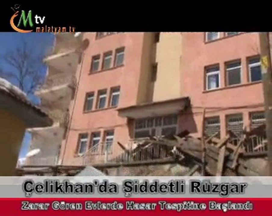 Çelikhan'da Şiddetli Rüzgar Nedeni ile Çatıları Zarar Gören Evlerde Hasar Tespitine Başlandı