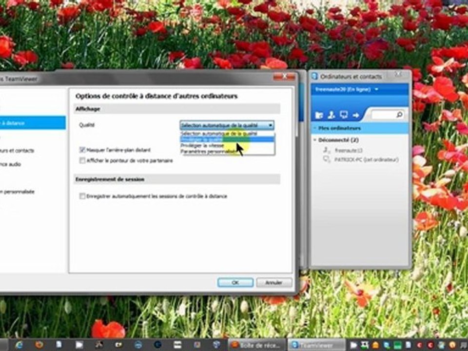Paramétrer les options de Teamviewer