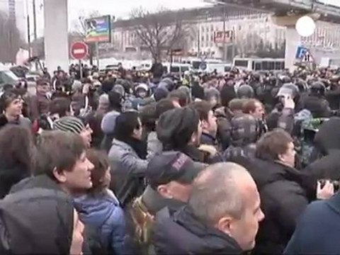 Protests outside Russian TV channel spur dozens of arrests