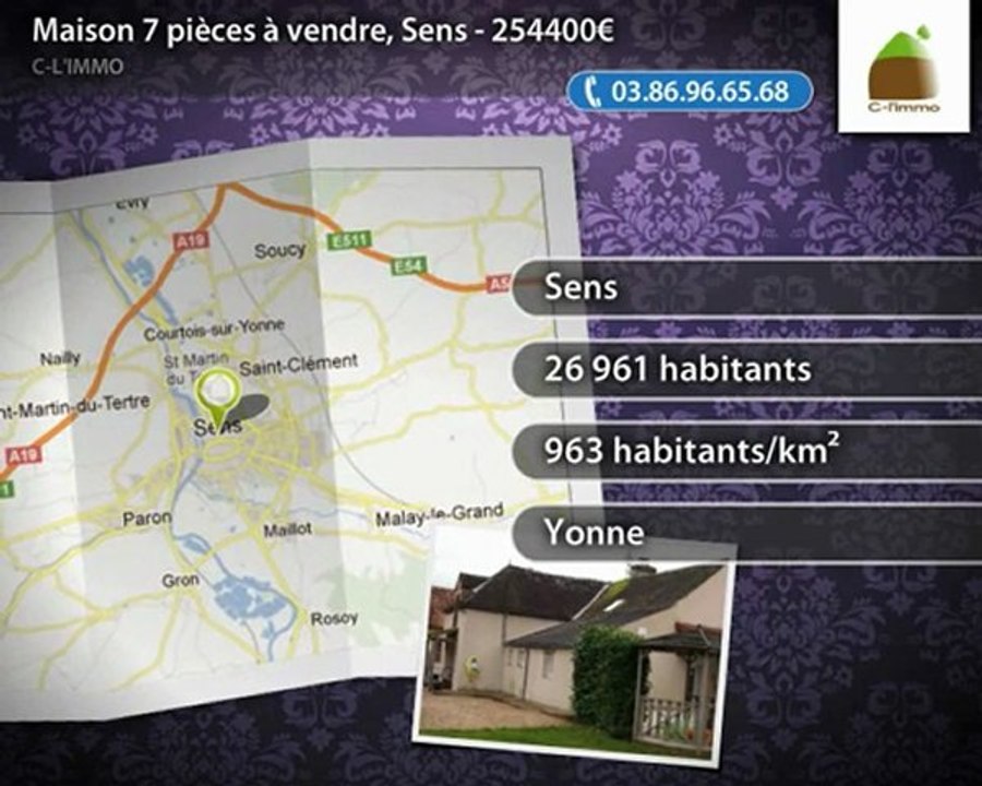 Maison 7 pièces à vendre, Sens - 254400€