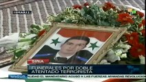 Funerales por doble atentado terrorista en Damasco