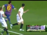 Bóng Ðá _ Pha lốp bóng kỹ thuật của Messi qua đầu thủ thành Sevilla