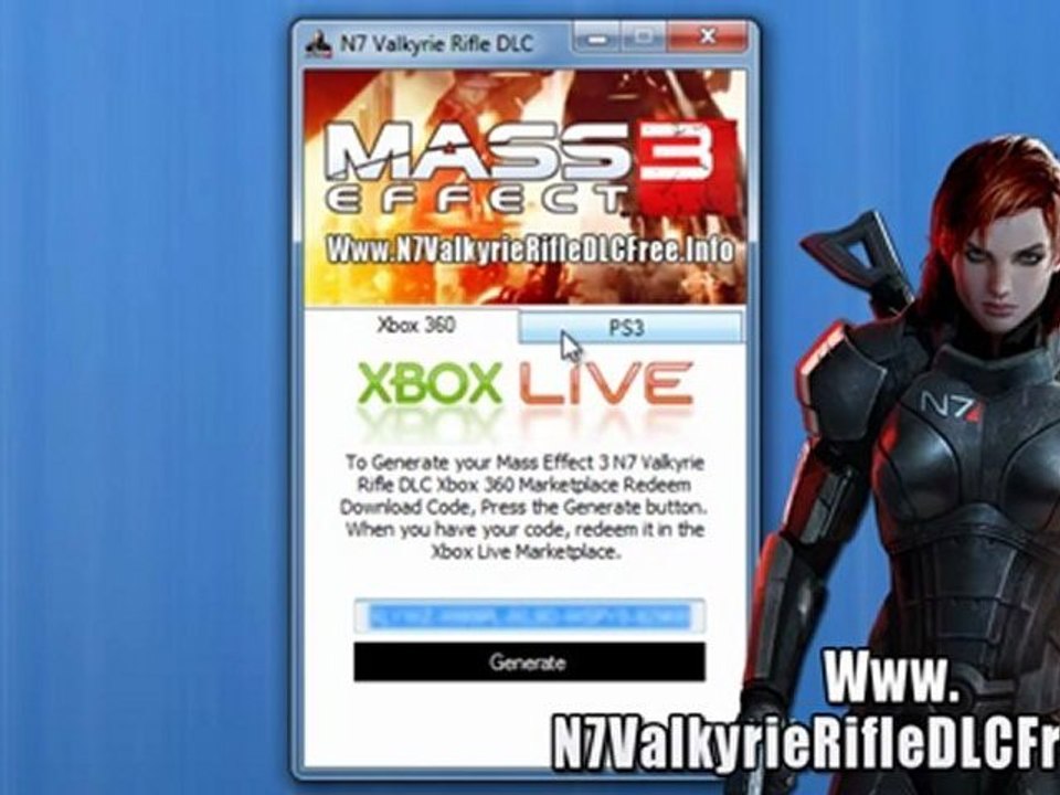 Mass Effect 3 N7 Valkyrie Rifle DLC Codes - Free - Xbox 360 - PS3