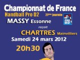 Massy Essonne Handball ProD2 recoit Chartres Mainvilliers