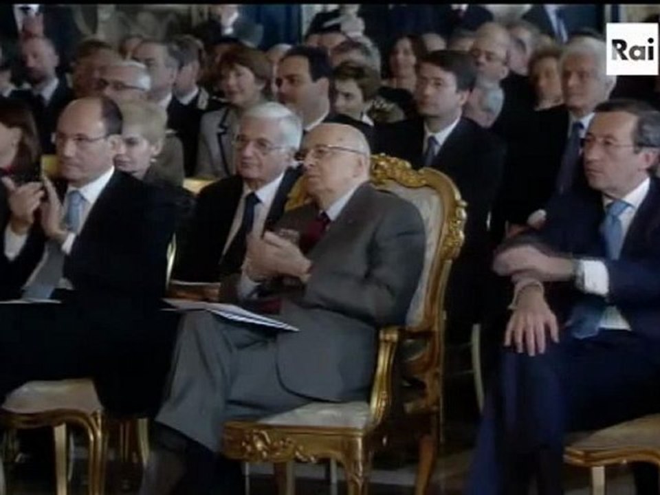 Benigni al Quirinale per i 150 anni dell'Unità d'Italia.