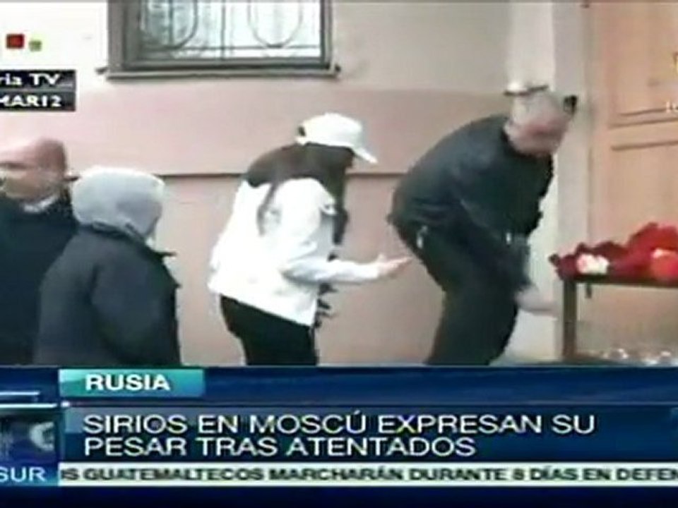 Ofrendas en Rusia para muertos en atentados en Siria