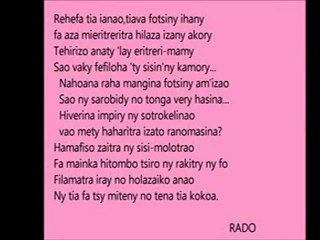 REHEFA TIA IANAO (RADO) / (BIARY)