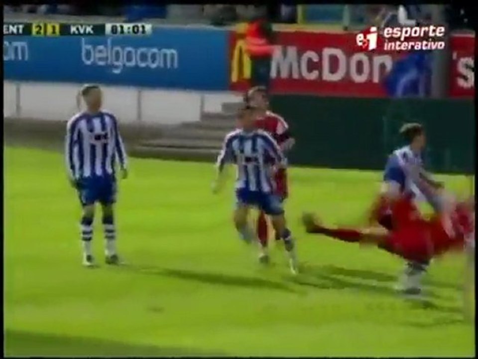 Gol espetacular de bicicleta no Campeonato Belga