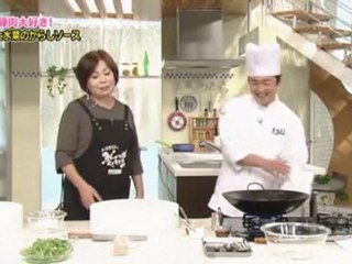 ゆで豚と水菜のからしソース