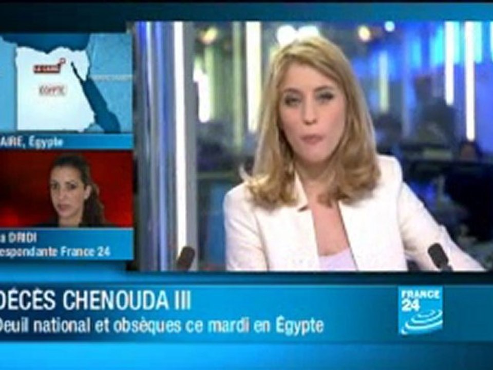 Journée de deuil national pour les funérailles du Pape Chenouda III (France24)