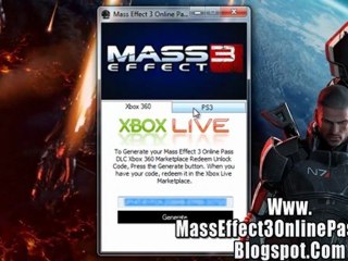 Mass Effect 3 Online Pass Code Free Giveaway - Xbox 360 PS3