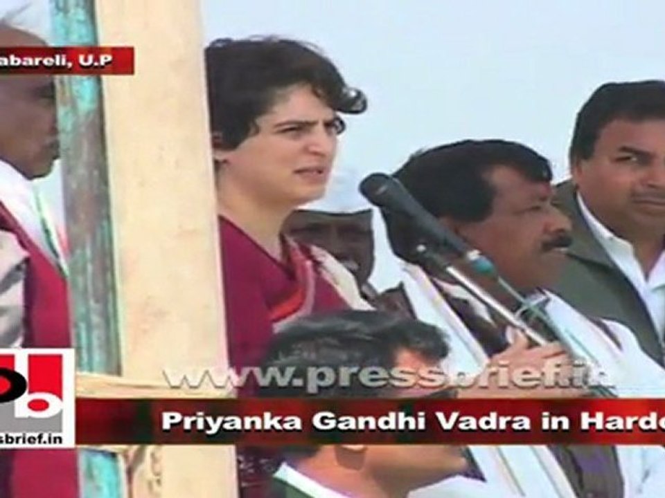 Priyanka Gandhi Vadra in Hardoi (Raebareli):  Form a Congress Government in UP