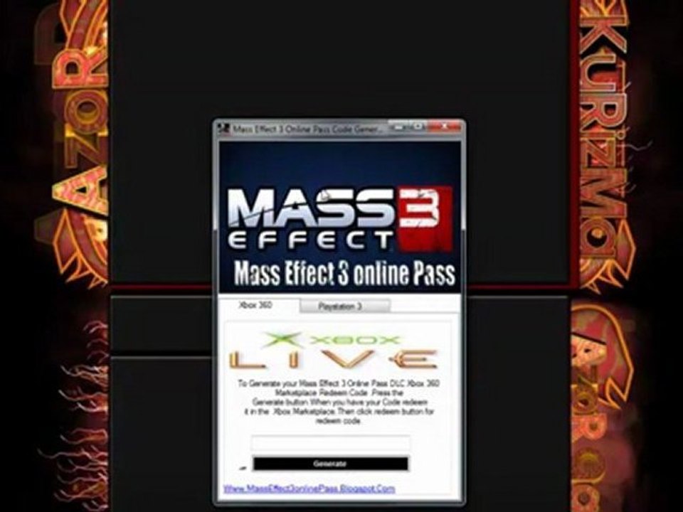Mass Effect 3 Online Pass Free Redeem Code PS3+xbox360