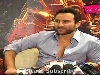 Langra Tyagi Saif Ali Talks To Media About His Upcoming Movie Agent Vinod @ Promotion
