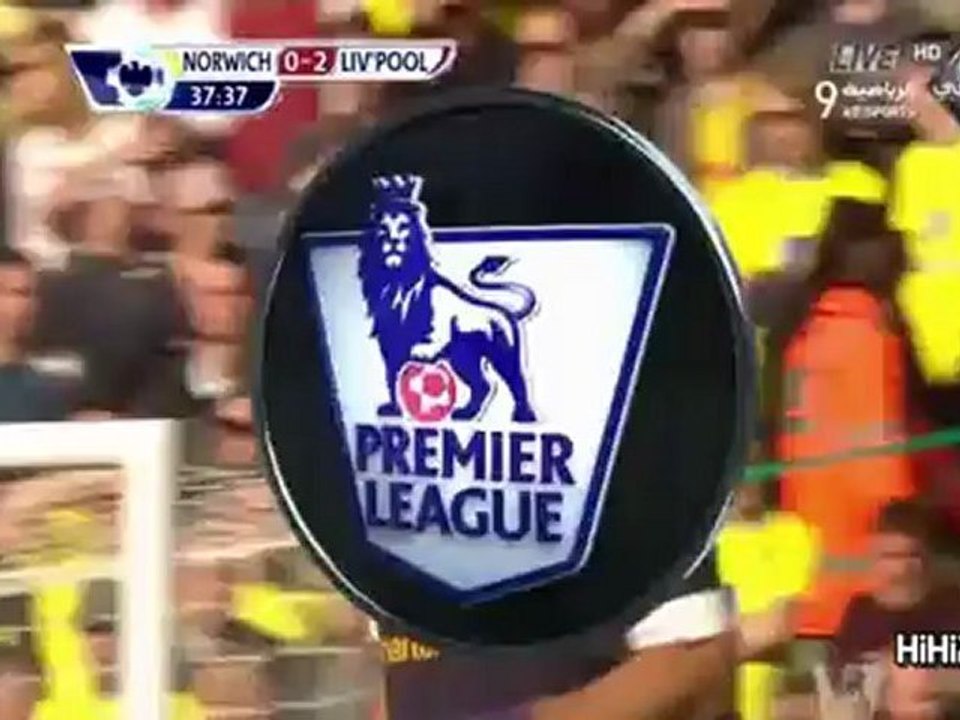 هدف ليفربول الثاني على نورويتش سيتي - سواريز