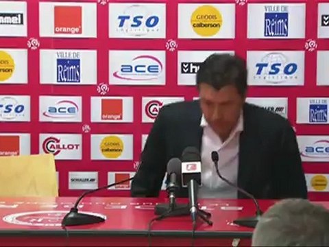 Conférence de presse Stade de Reims - AS Nancy Lorraine : Hubert FOURNIER (SdR) - Jean FERNANDEZ (ASNL) - saison 2012/2013