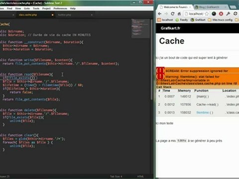 Tutoriel vidéo PHP : Créer un système de Cache