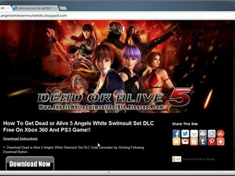 How to Get Dead or Alive 5 Angels White Swimsuit Set DLC Free!!