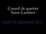 Conseil de Quartier Saint-Lambert du Jeudi 20 Septembre 2012