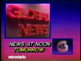Global TV The World Tonight intro December 3 1987