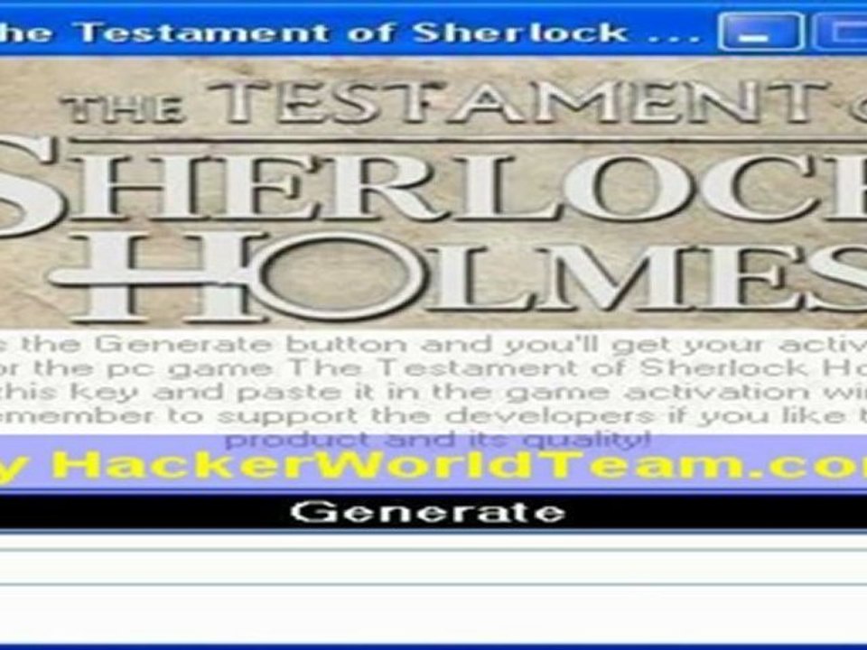 The Testament of Sherlock Holmes Keygen