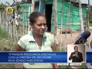 19 familias afectadas por la crecida del río Neverí