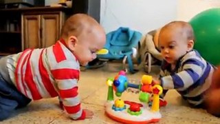Twin Babies Groove to the Music
