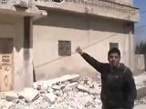 فري برس  ريف حماه المحتل تدمير أحد المنازل في قرية الشريعة ريف حماه 21 3 2012