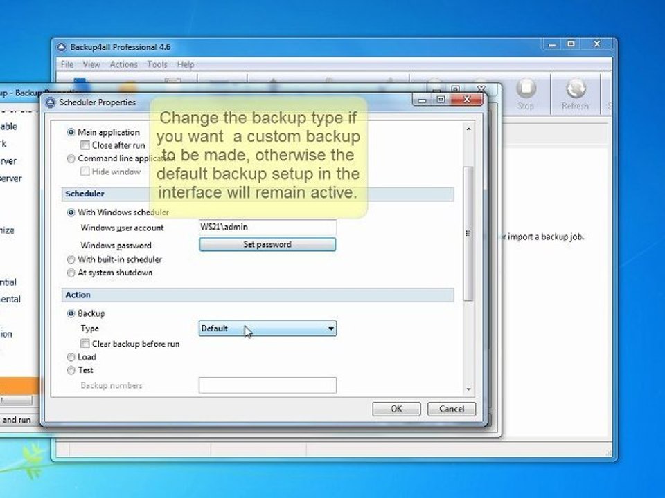 Backup strategy consisting in scheduled backups combined with cleanup operations
