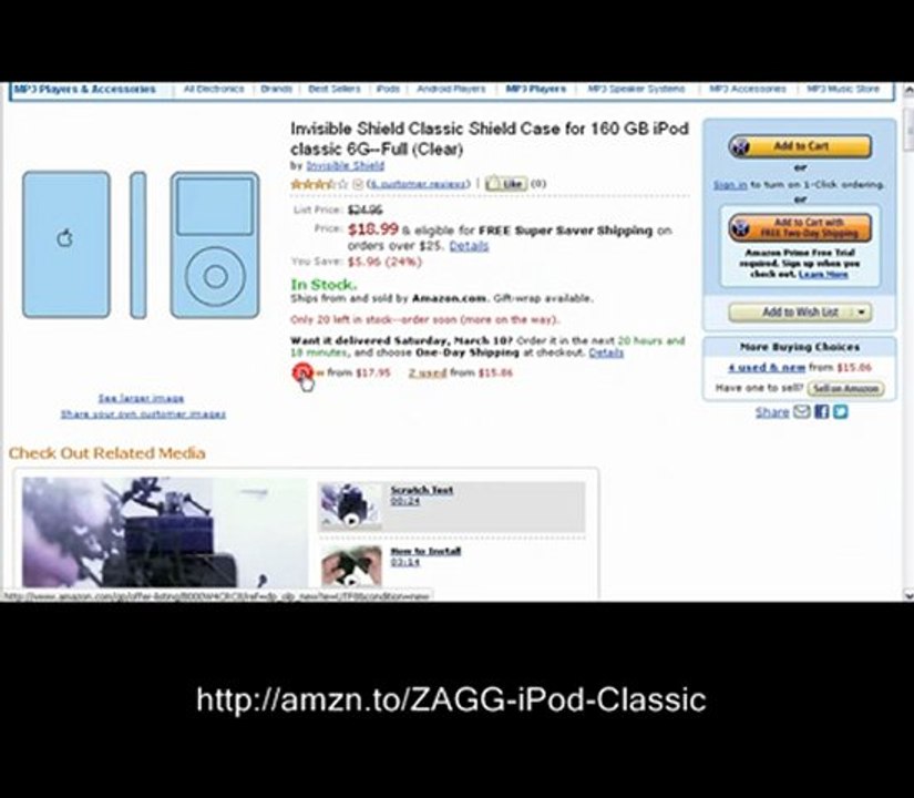 ZAGG invisibleSHIELD iPod Classic Full Body Coverage