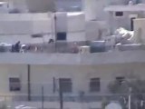 فري برس حلب  الأتارب انتشار القناصات على اسطح المباني 21 3 2012