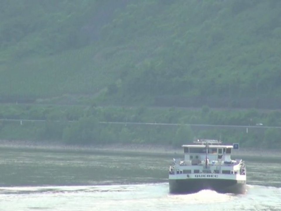 Entspannungsvideo mit rheinschiffen und vogelgesang gegenüber filsen am rhein teil 01 von 02