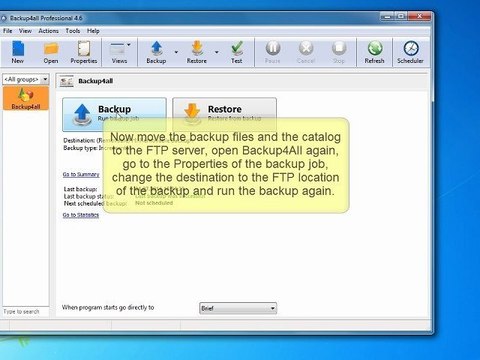 Make a full backup locally and subsequent incremental backups to FTP