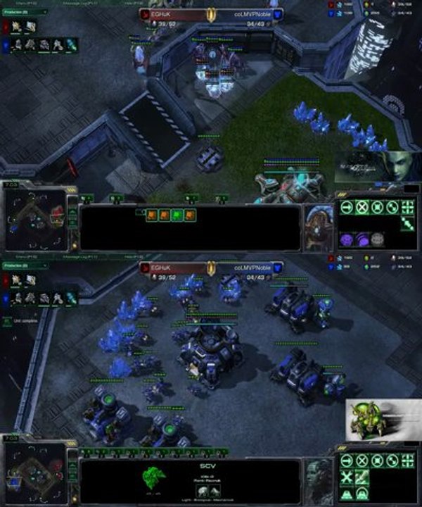 [SC2] EGHuK (P) Vs coLMVPNoble (T) : Views of 2 players Starcraft II :