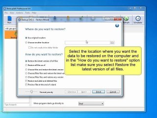 Restore CD/DVD backup