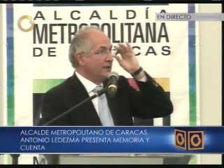 Ledezma aseguró en su memoria y cuenta que su gestión ha tenido resultados