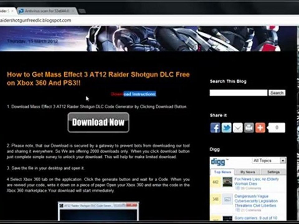Get Free Mass Effect 3 AT12 Raider Shotgun DLC - Xbox 360 - PS3