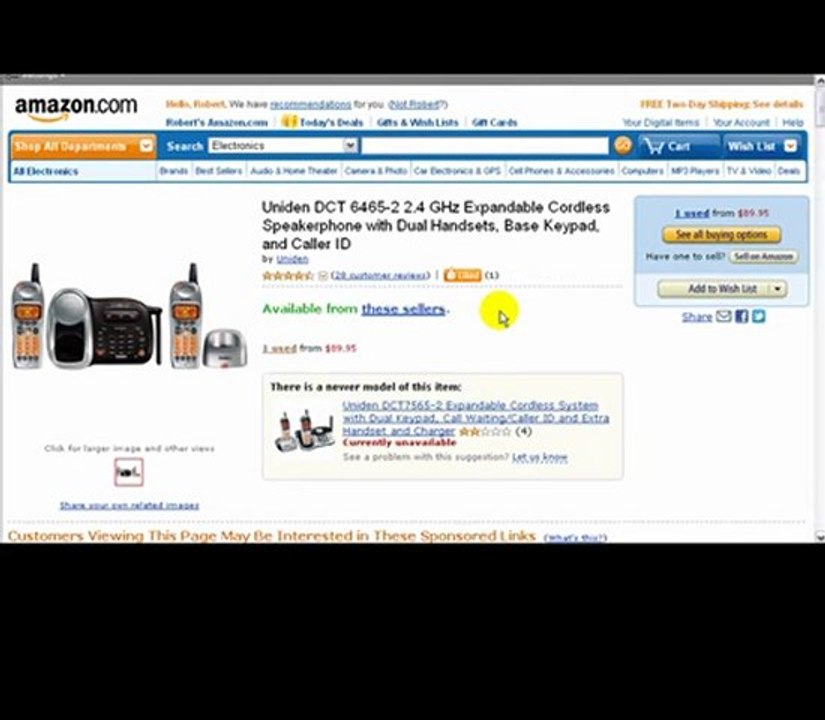 Uniden DCT6465-2 Cordless Speakerphone - Dual Handsets