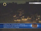 Zonas del sureste de Caracas continúan sin servicio eléctrico desde las 2:00 pm