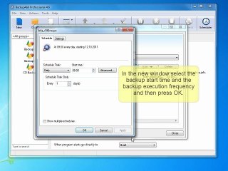 How to schedule all backup groups available in Backup4all