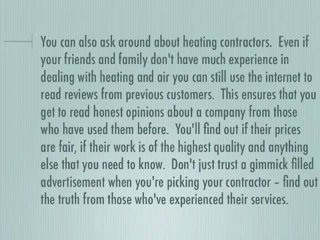 Heating Contractors – Finding the Best One