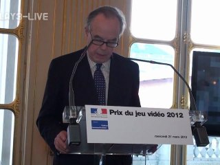 Remise du Prix du Jeu Vidéo 2012 : Discours de Frédéric Mitterand