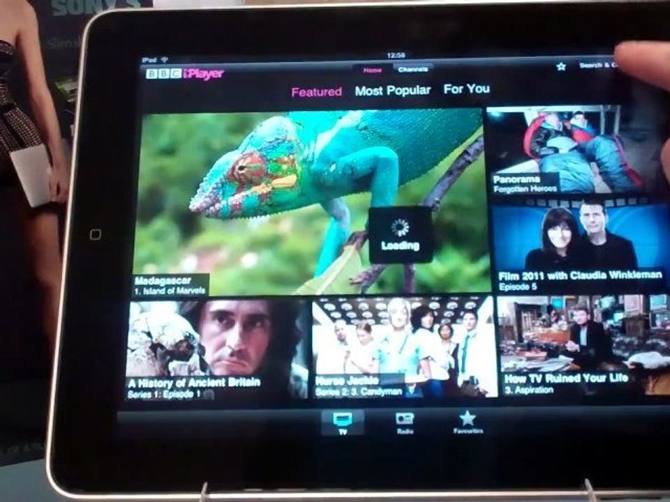 Apple iPad iPlayer app video