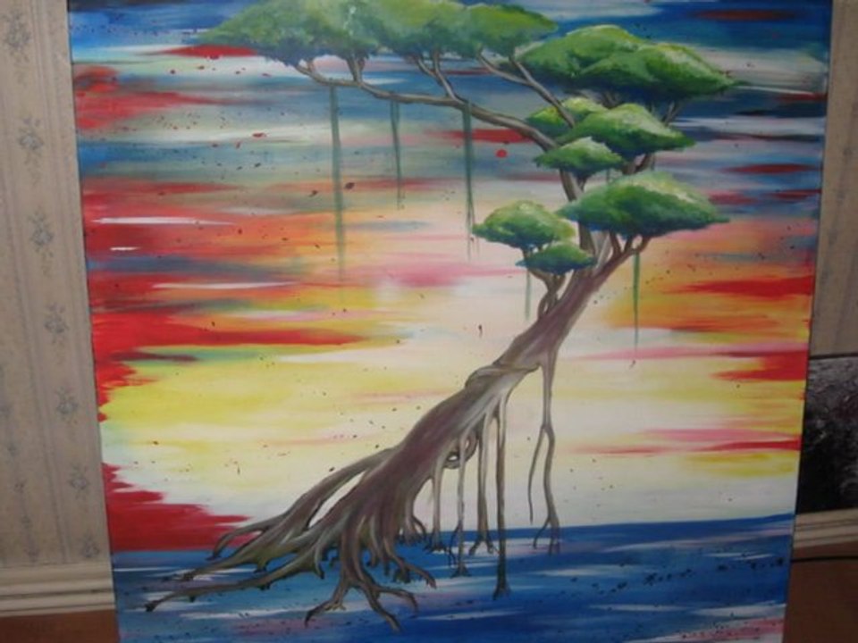 Arbre de vie, peinture acrylique par ZaD artiste peintre.