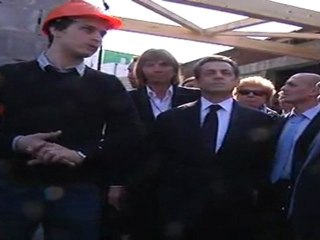 Nicolas Sarkozy et Jean-Louis Borloo en visite à Valenciennes