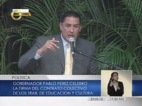 Pablo Pérez en IX Convención Colectiva de los Trabajadores de Educación y Cultura