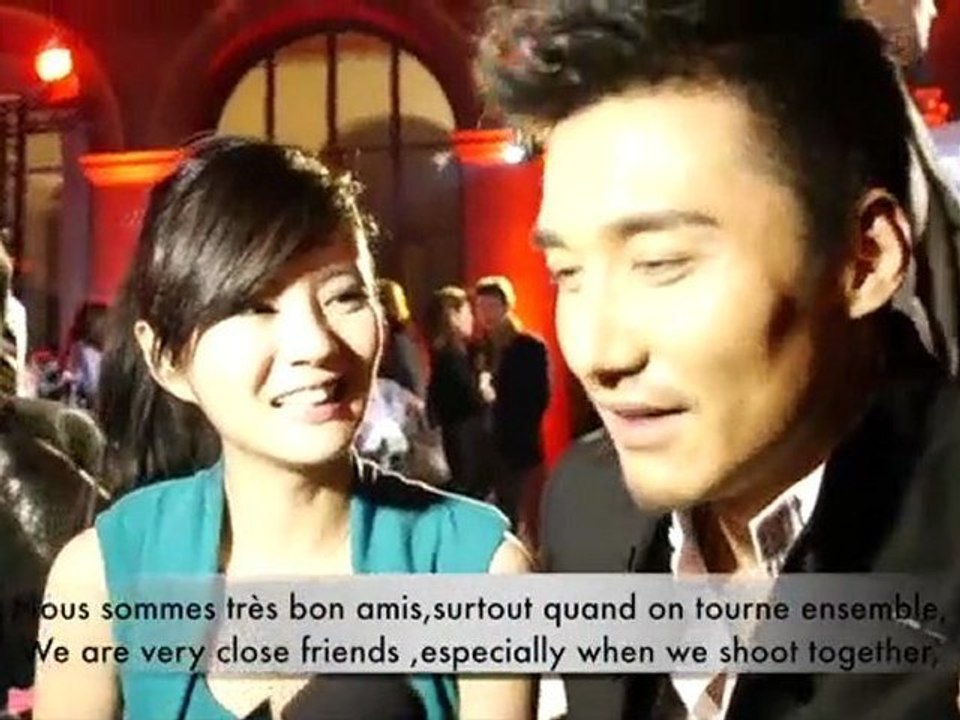 胡兵Hu Bing et 安以轩 An YiXuan dans la soirée d' Elle China Magazine à Paris