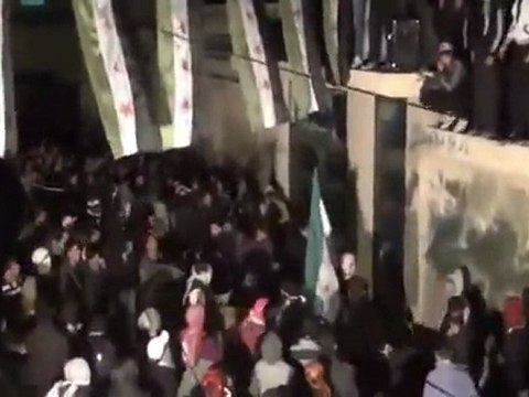 فري برس دمشق كفرسوسة مظاهرة مسائية حماسية جامع بلال الحبشي 23 3 2012