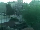فري برس حمص باب السباع دخول الشبيحة الى الحي بالاسلحة  ويتلقون النار على الاهالي 232 3 2012