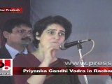 Priyanka Gandhi Vadra in Raebareli talks about the bad state of affairs in UP